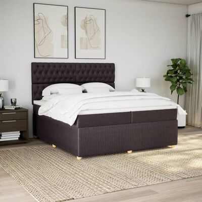 vidaXL Boxspringbett mit Matratze Dunkelbraun 200x200 cm Stoff