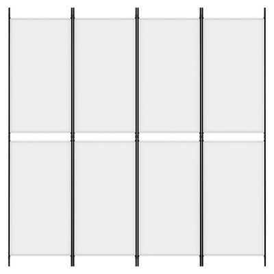 vidaXL 4-tlg. Paravent Weiß 200x200 cm Stoff