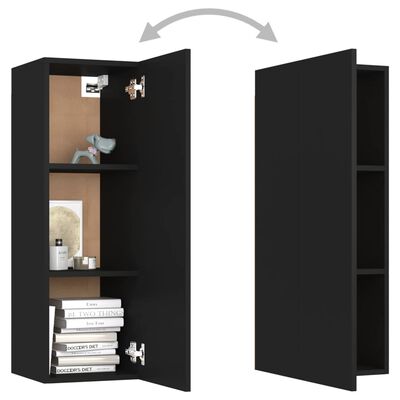 vidaXL 3-tlg. TV-Schrank-Set Schwarz Holzwerkstoff