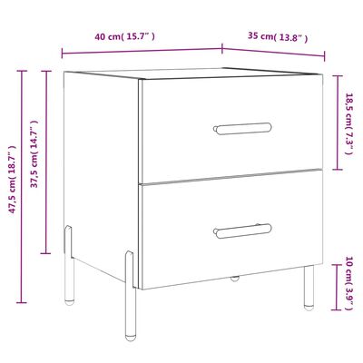 vidaXL Nachttisch Hochglanz-Weiß 40x35x47,5 cm Holzwerkstoff