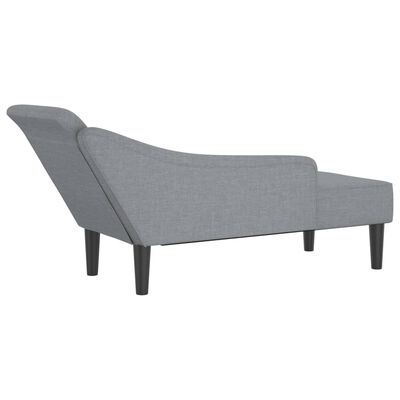 vidaXL Chaiselongue mit Kissen Hellgrau Stoff