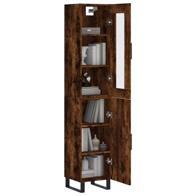 vidaXL Highboard Räuchereiche 34,5x34x180 cm Holzwerkstoff