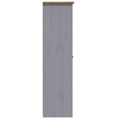 vidaXL Kleiderschrank 3-Türig Grau 118×50×171,5 cm Kiefer Panama Serie