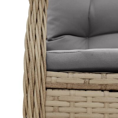 vidaXL 5-tlg. Garten-Essgruppe mit Kissen Beige Poly Rattan