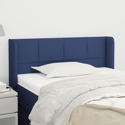 vidaXL Kopfteil mit Ohren Blau 103x16x78/88 cm Stoff