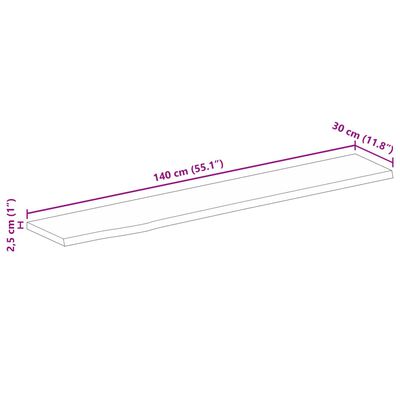 vidaXL Tischplatte mit Baumkante 140x30x2,5 cm Massivholz Mango