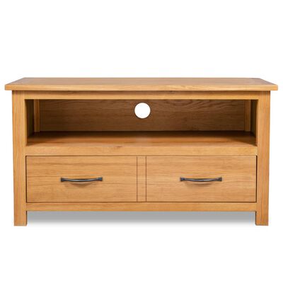 vidaXL TV-Schrank 90x35x48 cm Massivholz Eiche