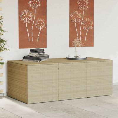 vidaXL Gartentruhe Beige 984L Poly Rattan