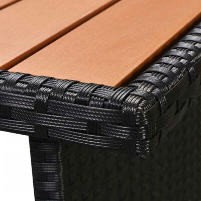 vidaXL 7-tlg. Garten-Lounge-Set mit Auflagen Poly Rattan Schwarz