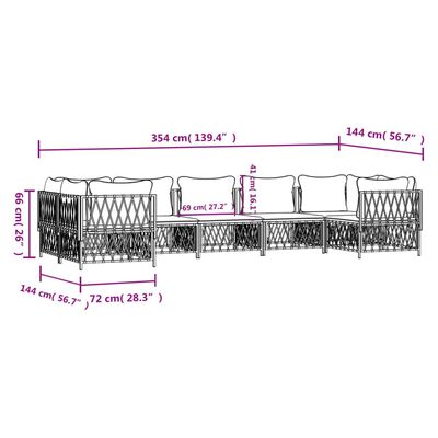 vidaXL 7-tlg. Garten-Lounge-Set mit Kissen Anthrazit Stahl