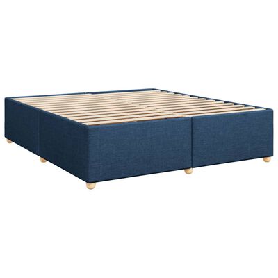 vidaXL Boxspringbett mit Matratze Blau 180x200 cm Stoff