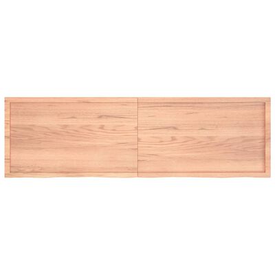 vidaXL Tischplatte Hellbraun 200x60x(2-4)cm Massivholz Eiche Behandelt