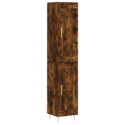 vidaXL Highboard Räuchereiche 34,5x34x180 cm Holzwerkstoff