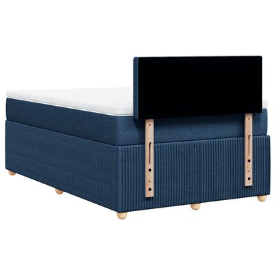 vidaXL Boxspringbett mit Matratze Blau 120x200 cm Stoff