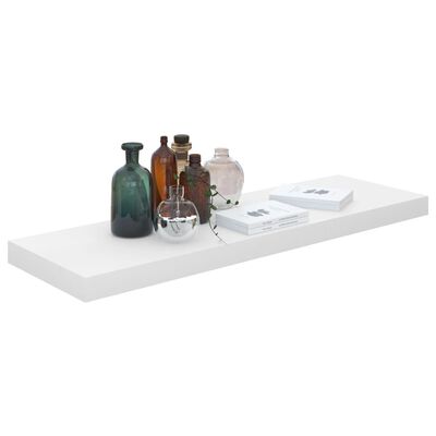 vidaXL Schweberegale 2 Stk. Hochglanz-Weiß 80x23,5x3,8 cm MDF