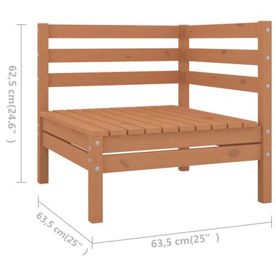 vidaXL 4-tlg. Garten-Lounge-Set Massivholz Kiefer Honigbraun