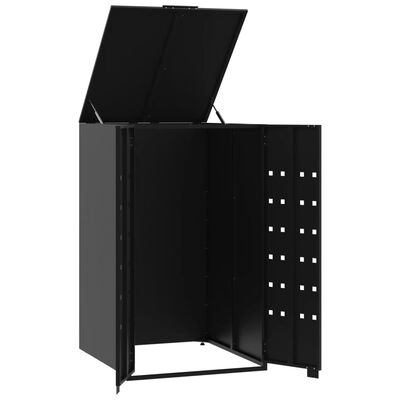 vidaXL Mülltonnenbox für 1 Tonne Schwarz 69x79x117 cm Stahl