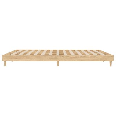 vidaXL Bettgestell ohne Matratze Sonoma-Eiche 150x200 cm Holzwerkstoff