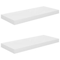 vidaXL Schweberegale 2 Stk. Hochglanz-Weiß 60x23,5x3,8 cm MDF