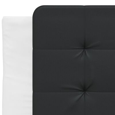 vidaXL Bett mit Matratze Weiß und Schwarz 90x190 cm Kunstleder