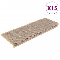 vidaXL Treppenmatten Selbstklebend Sisal 15 Stk. 65x21x4 cm Hellbeige