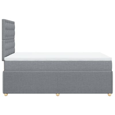 vidaXL Boxspringbett mit Matratze Hellgrau 120x190 cm Stoff