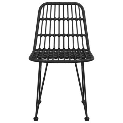 vidaXL Gartenstühle 2 Stk. Schwarz 48x62x84 cm PE-Rattan