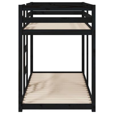 vidaXL Etagenbett Schwarz 75x190 cm Massivholz Kiefer