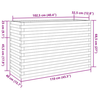 vidaXL Pflanzkübel 110x40x68,5 cm Kiefernholz Imprägniert