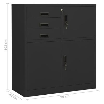 vidaXL Büroschrank mit Pflanzkasten Anthrazit 90x40x125 cm Stahl