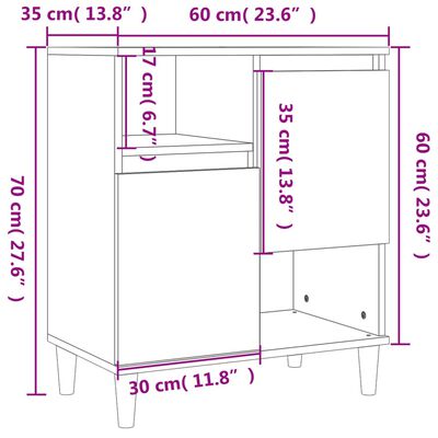 vidaXL Sideboard Betongrau 60x35x70 cm Holzwerkstoff