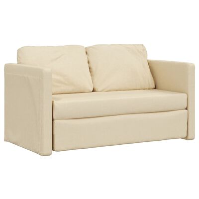 vidaXL Bodensofa mit Schlaffunktion Creme 112x174x55 cm Stoff