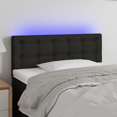 vidaXL LED Kopfteil Schwarz 100x5x78/88 cm Stoff