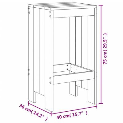 vidaXL 5-tlg. Gartenbar-Set Honigbraun Massivholz Kiefer