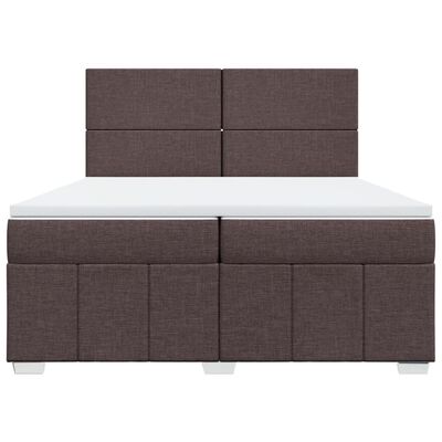 vidaXL Boxspringbett mit Matratze Dunkelbraun 200x200 cm Stoff