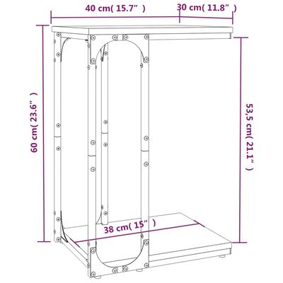 vidaXL Beistelltisch Braun Eichen-Optik 40x30x60 cm Holzwerkstoff