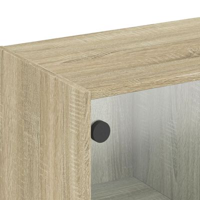 vidaXL Wandschrank mit Glastüren Sonoma-Eiche 102x37x35 cm