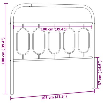 vidaXL Kopfteil Metall Weiß 100 cm