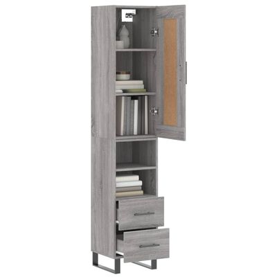 vidaXL Highboard Grau Sonoma 34,5x34x180 cm Holzwerkstoff