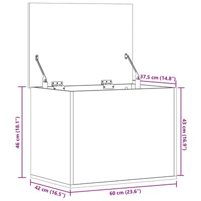 vidaXL Truhe Braun Eichen-Optik 60x42x46 cm Holzwerkstoff