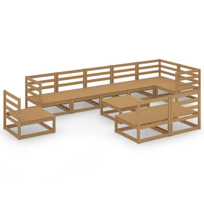 vidaXL 10-tlg. Garten-Lounge-Set Honigbraun Massivholz Kiefer