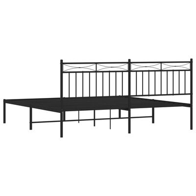 vidaXL Bettgestell mit Kopfteil Metall Schwarz 183x213 cm