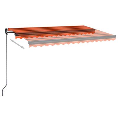 vidaXL Markise Manuell Einziehbar 450x350 cm Orange und Braun