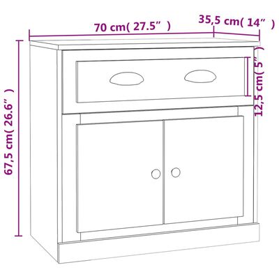 vidaXL Sideboard Sonoma-Eiche 70x35,5x67,5 cm Holzwerkstoff