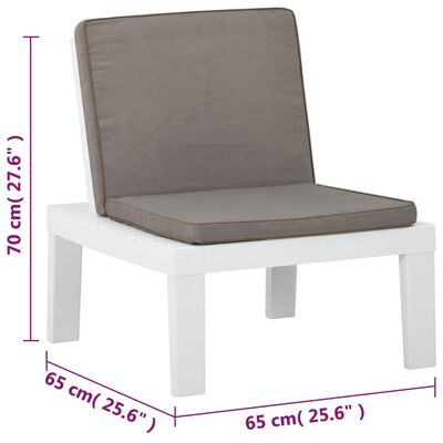 vidaXL 4-tlg. Garten-Lounge-Set mit Kissen Kunststoff Weiß