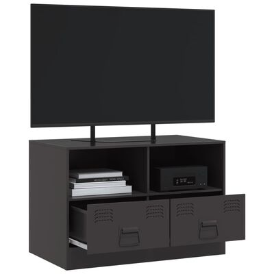 vidaXL TV-Schrank Schwarz 67x39x44 cm Stahl