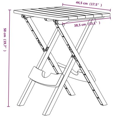 vidaXL 3-tlg. Garten-Essgruppe Weiß Polypropylen