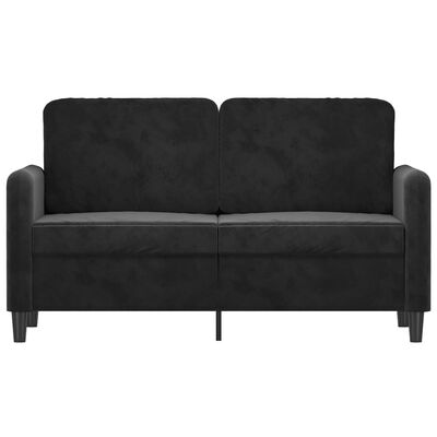 vidaXL 2-Sitzer-Sofa Schwarz 120 cm Samt