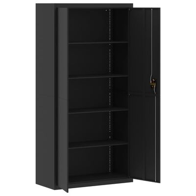 vidaXL Aktenschrank Schwarz 90x40x180 cm Stahl