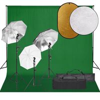 vidaXL Fotostudio-Set mit Beleuchtung, Hintergrund und Reflektor